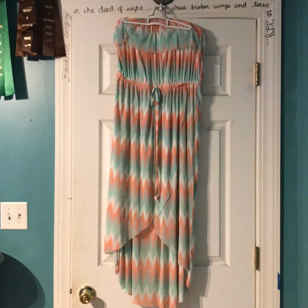 Ombré high low coverup dress